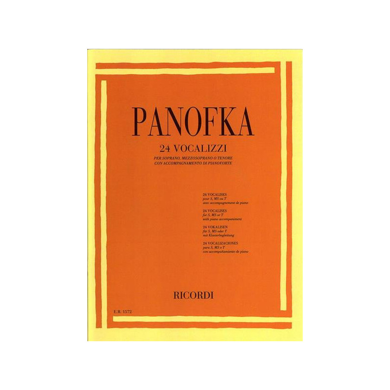 H. PANOFKA - 24 VOCALIZZI OP. 81 - PER SOPRANO, MEZZOSOPRANO O TENORE