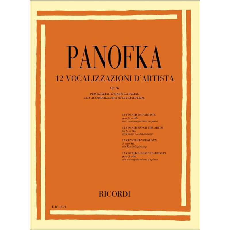 12 Vocalizzi D'Artista Op. 86 - Heinrich Panofka - Voce e pianoforte