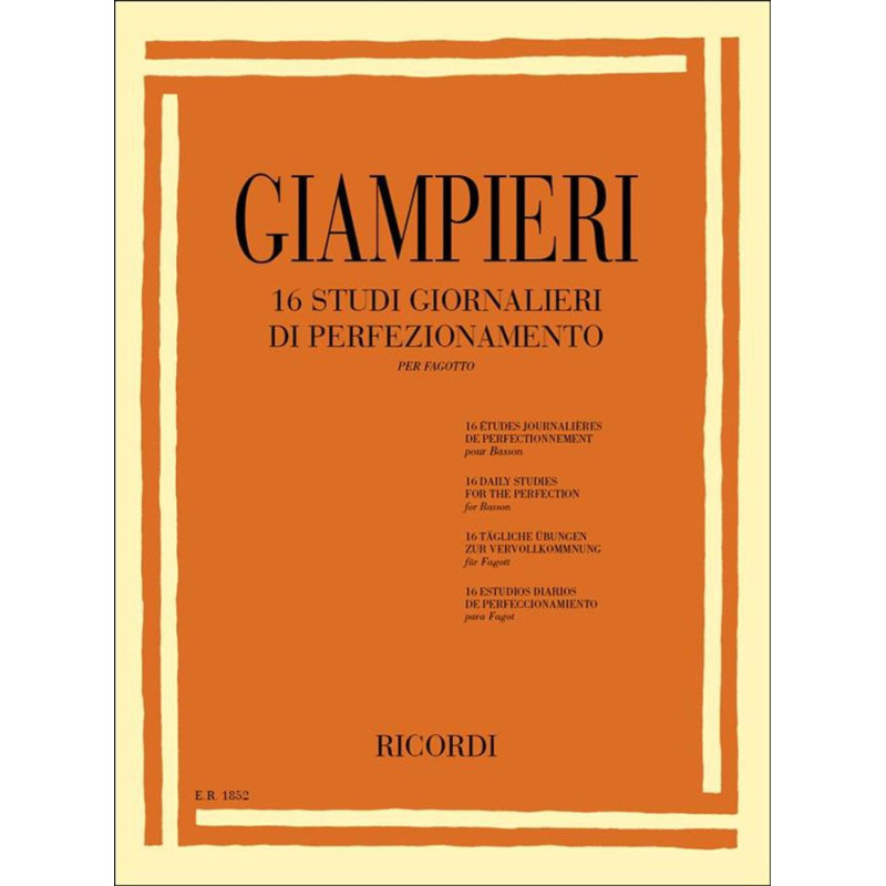 16 Studi Giornalieri Di Perfezionamento - Per Fagotto- Alamiro Giampieri