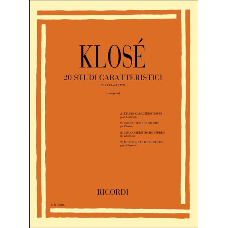 20 Studi Caratteristici - Hyacinthe-Eléonore Klosé -  Per Clarinetto