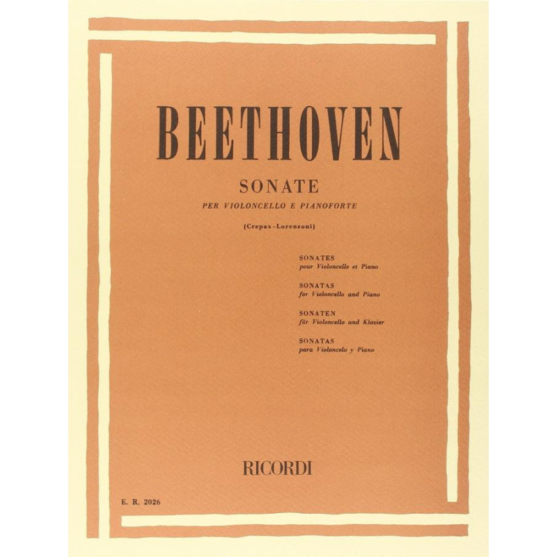 5 Sonate Per Violoncello E Pianoforte - Beethoven - violoncello e pianoforte