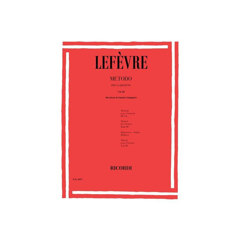 LEFEVRE - METODO PER CLARINETTO - VOL. III