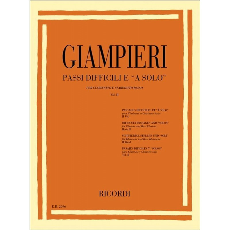 Passi Difficili e "A Solo" Vol. 2 - Alamiro Giampieri - Clarinetto e Clar Basso