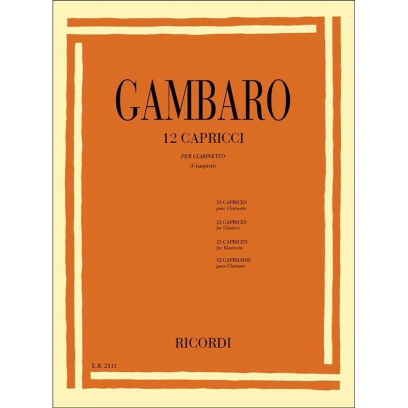 12 Capricci - Giovanni Battista Gambaro - Clarinetto