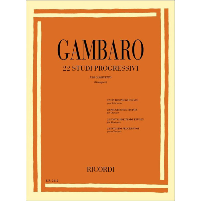 22 Studi progressivi - Giovanni Battista Gambaro - Clarinetto