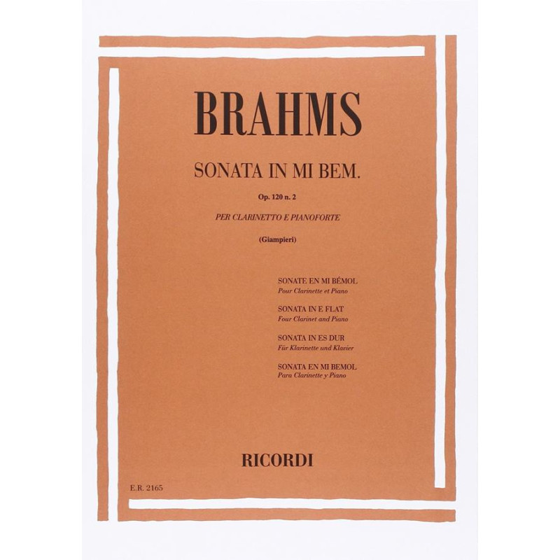 Sonata Op. 120 N. 2 In Mi Bem. - Johannes Brahms - Clarinetto e pianoforte