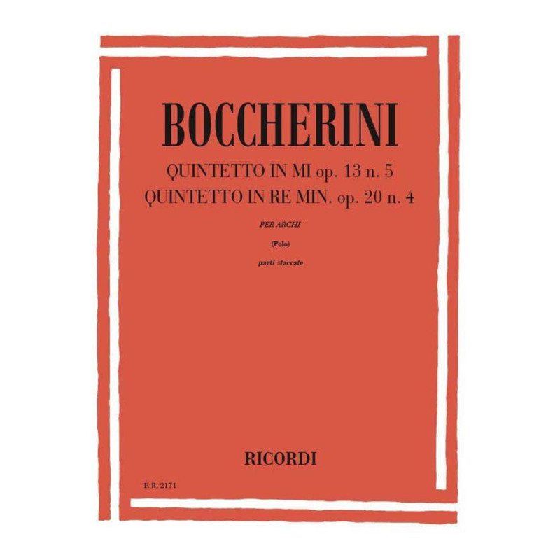 Quintetti: N. 1 In Mi Op. 13, N. 5 - N. 2 - Luigi Boccherini - Quintetto d'archi