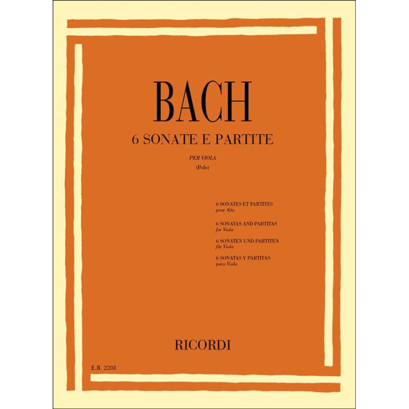 6 Sonate E Partite Bwv 1001 - 1006 - Viola - Johann Sebastian Bach