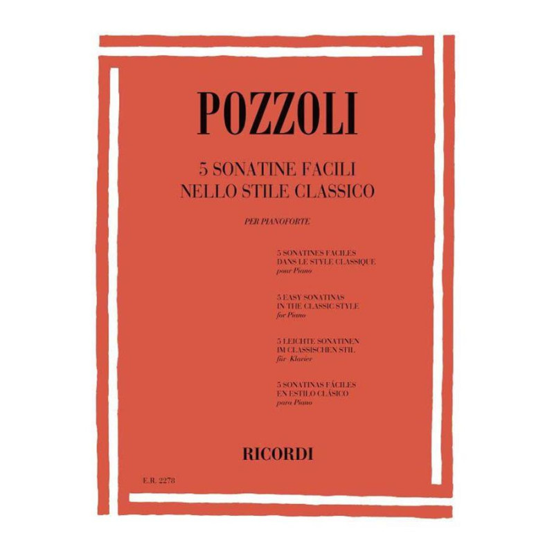 5 Sonatine Facili Nello Stile Classico - Ettore Pozzoli - Pianoforte