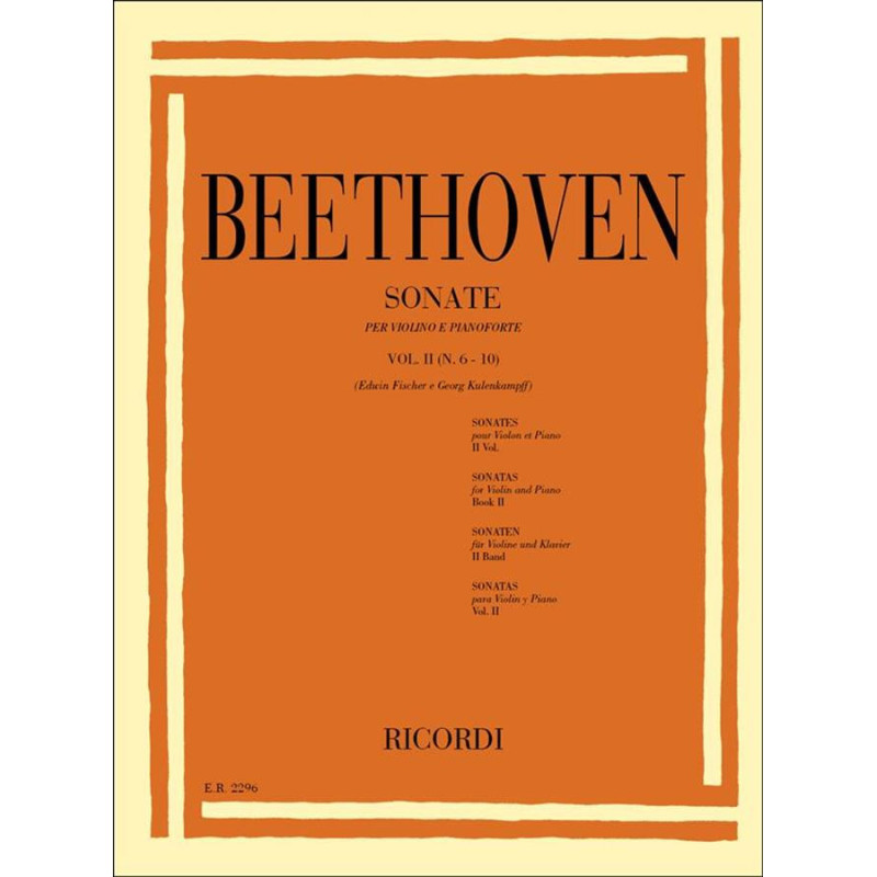 10 Sonate Per Violino E Pianoforte Vol. II: N.6-10  - Ludwig van Beethoven