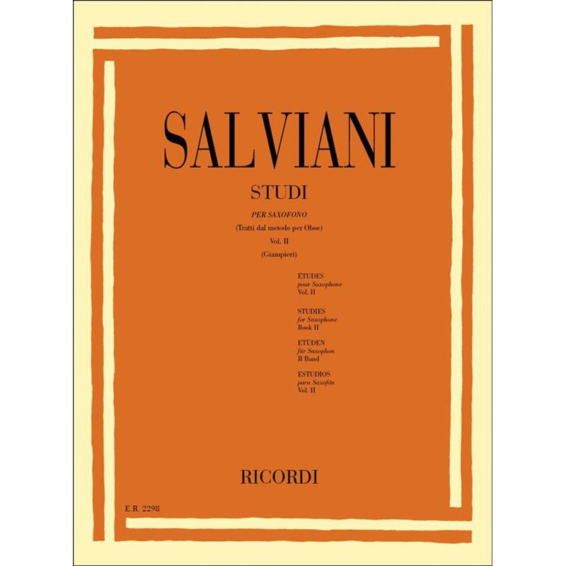 STUDI PER SAXOFONO VOL 2 (TRATTI DAL METODO PER OBOE) - SALVIANI - SASSOFONO