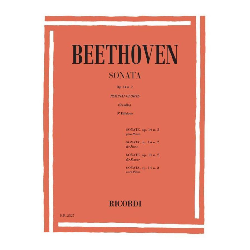 32 Sonate: N. 10 In Sol Op. 14 N. 2 - Ludwig van Beethoven - Pianoforte
