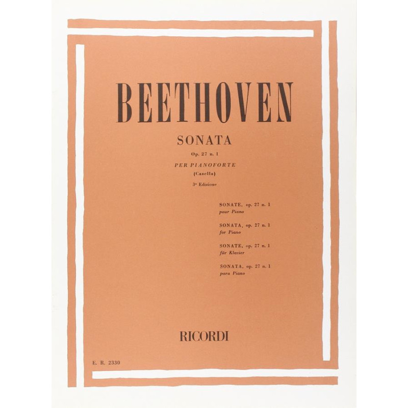 32 Sonate: N. 13 In Mi Bem. Op. 27 N. 1 'Quasi - Beethoven - Pianoforte