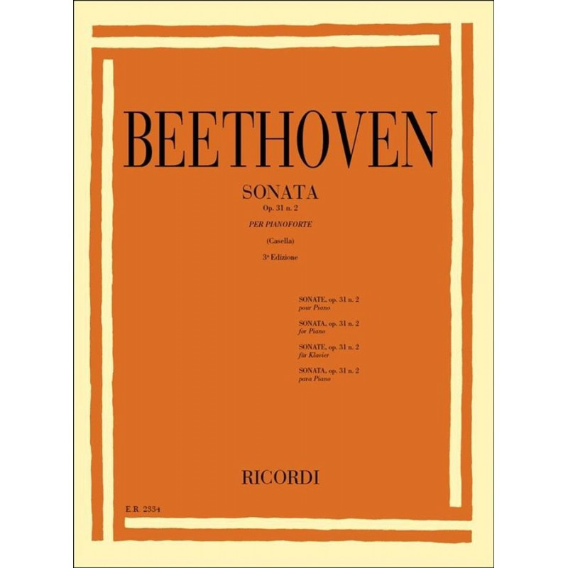 32 Sonate: N. 17 In Re Min. Op. 31 N. 2 'La - Ludwig van Beethoven - Pianoforte