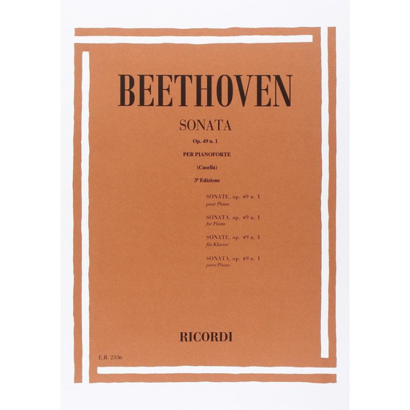 32 Sonate: N. 19 In Sol Min. Op. 49 N. 1 - Ludwig van Beethoven - Pianoforte