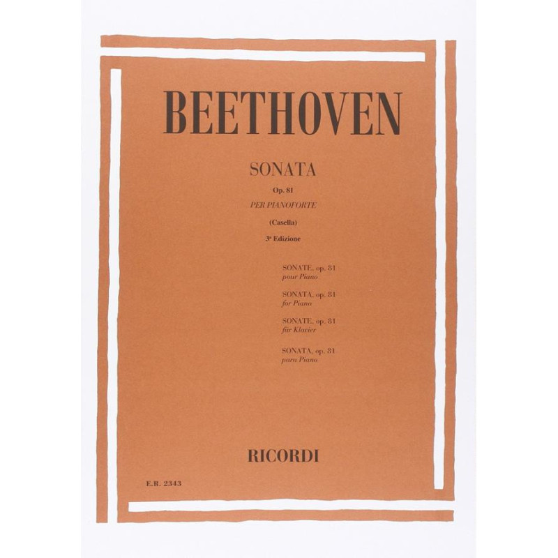 32 Sonate: N. 26 In Mi Bem. Op. 81 'Gli Addii' - Beethoven -  Per Pianoforte