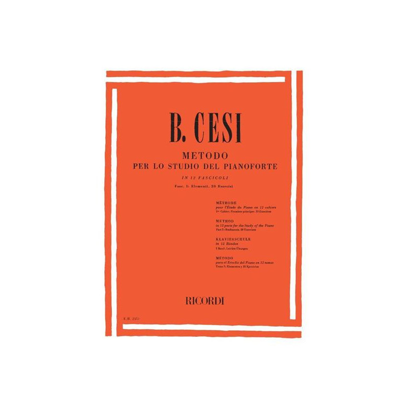 B. CESI - METODO PER LO STUDIO DEL PIANOFORTE FASCICOLO 1