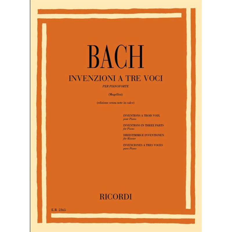 Invenzioni A 3 Voci - Johann Sebastian Bach - Senza Note In Calce - Pianoforte