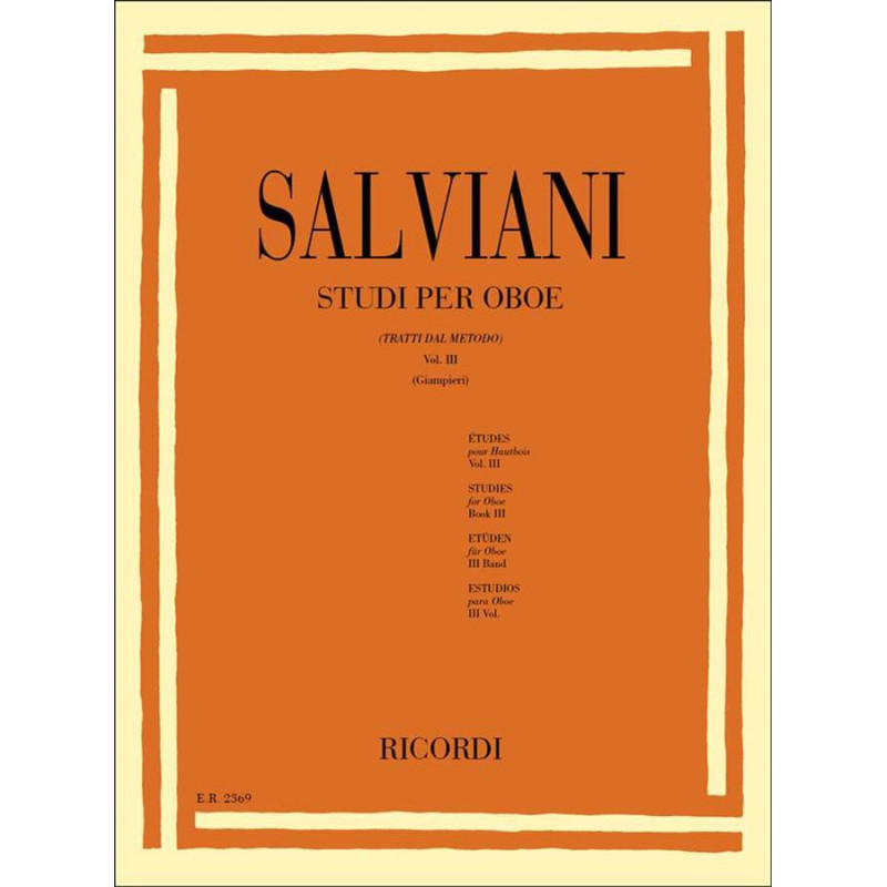 Studi Per Oboe (Tratti Dal Metodo) vol. 3 - C. Salviani - Alamiro Giampieri