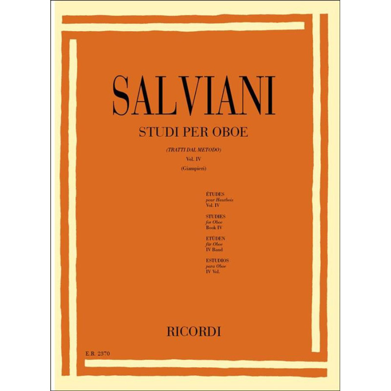 Studi per oboe (tratti dal Metodo) Vol. IV - C. Salviani - Oboe