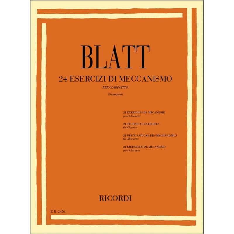 24 Esercizi di meccanismo - Franz Blatt -  Per Clarinetto