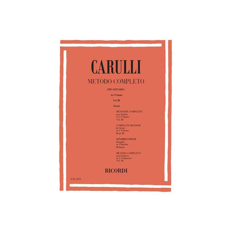 METODO COMPLETO PER CHITARRA VOL. 3 - FERDINANDO CARULLI