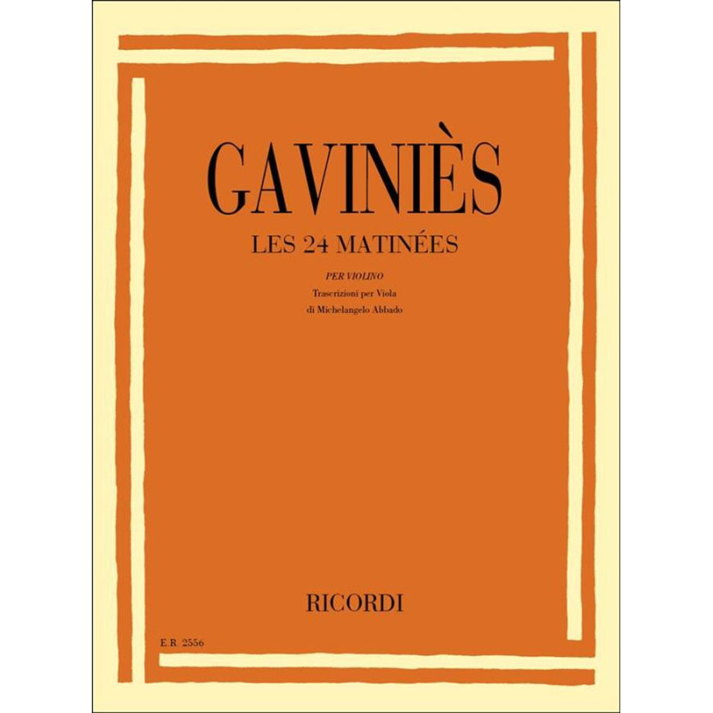 24 Matinees Per Violino - Pierre Gaviniès -  Trascrizione Per Viola