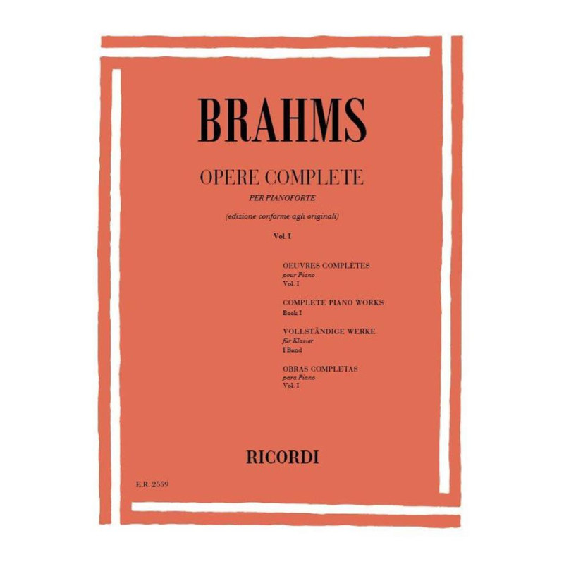 Opere Complete Per Pianoforte - vol. 1 - Johannes Brahms