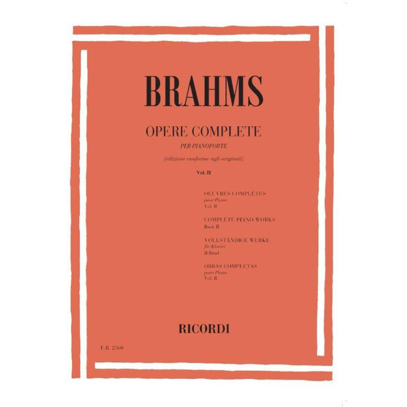Opere Complete Per Pianoforte - vol. 2 - Johannes Brahms