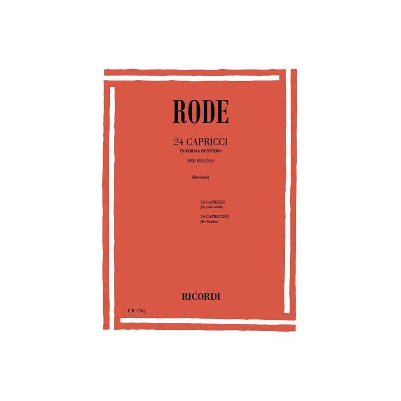 PIERRE RODE - 24 CAPRICCI IN FORMA DI STUDIO - ED. RICORDI - VIOLINO