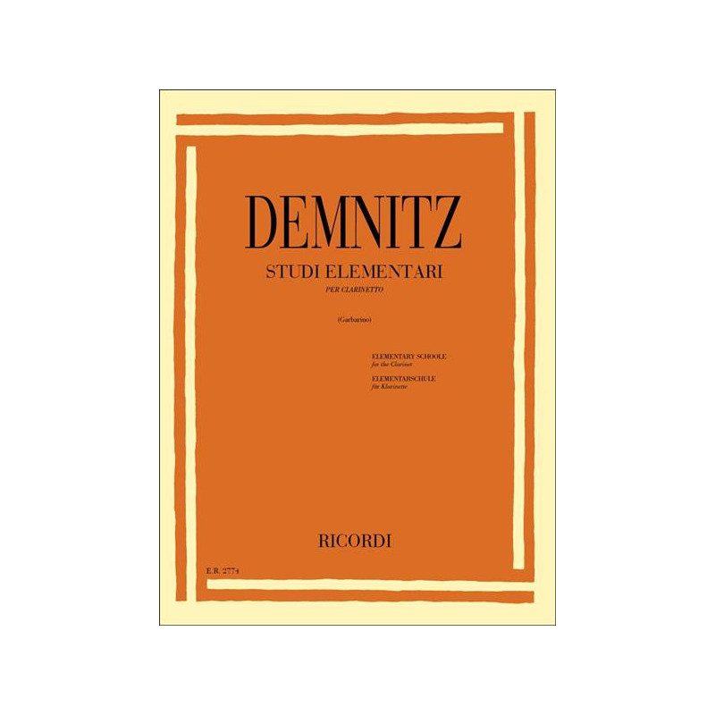 F. DEMNITZ - STUDI ELEMENTARI PER CLARINETTO