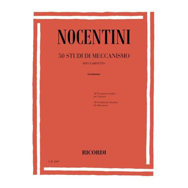 50 Studi Di Meccanismo - Domenico Nocentini -  Per Clarinetto