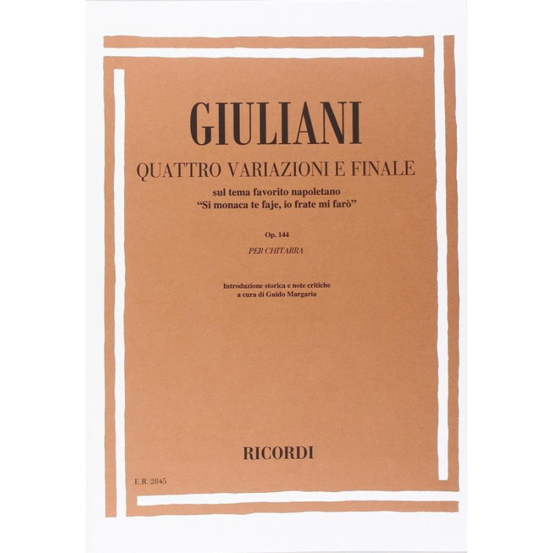 4 Variazioni E Finale Sul Tema Favorito Napolitano - Mauro Giuliani - Chitarra