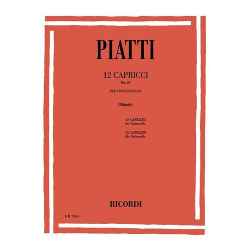 12 Capricci Op. 25 - Violoncello - Carlo Alfredo Piatti - Spartiti