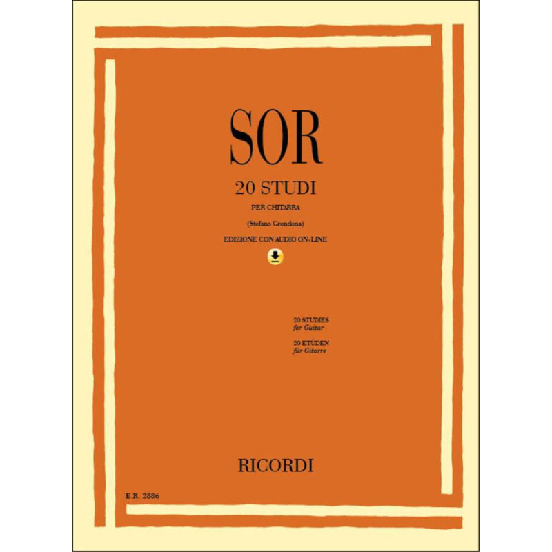 FERNANDO SOR - 20 STUDI  PER CHITARRA + AUDIO ONLINE