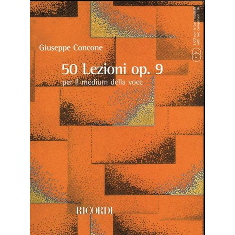 50 Lezioni Op. 9 + 2 CD - Giuseppe Concone -  Per Voce e Pianoforte