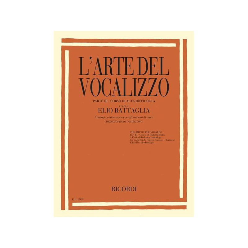 L'ARTE DEL VOCALIZZO - MEZZO SOPRANO/BARITONO PARTE 3