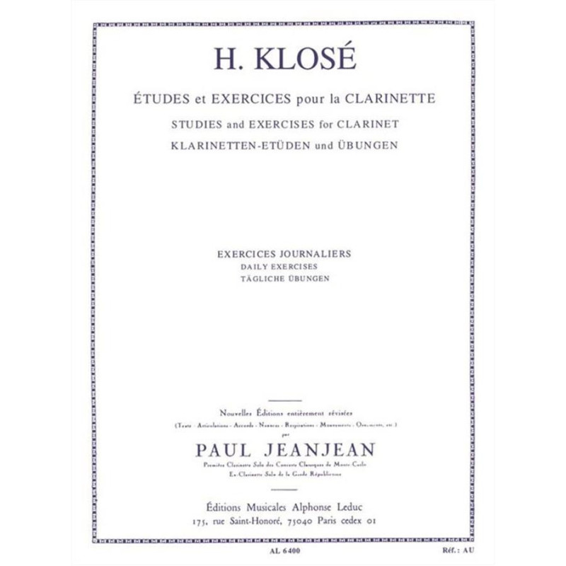 Hyacinthe-Eléonore Klosé - Exercises Journaliers - clarinetto