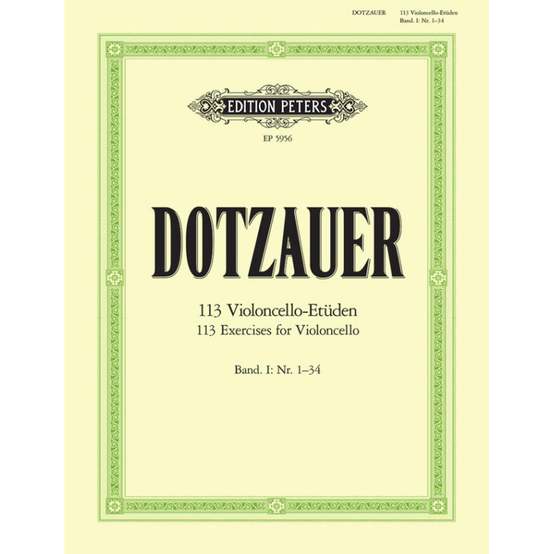 Etudes(113) 1  - spartiti per violoncello - Friedrich Dotzauer - ED PETERS
