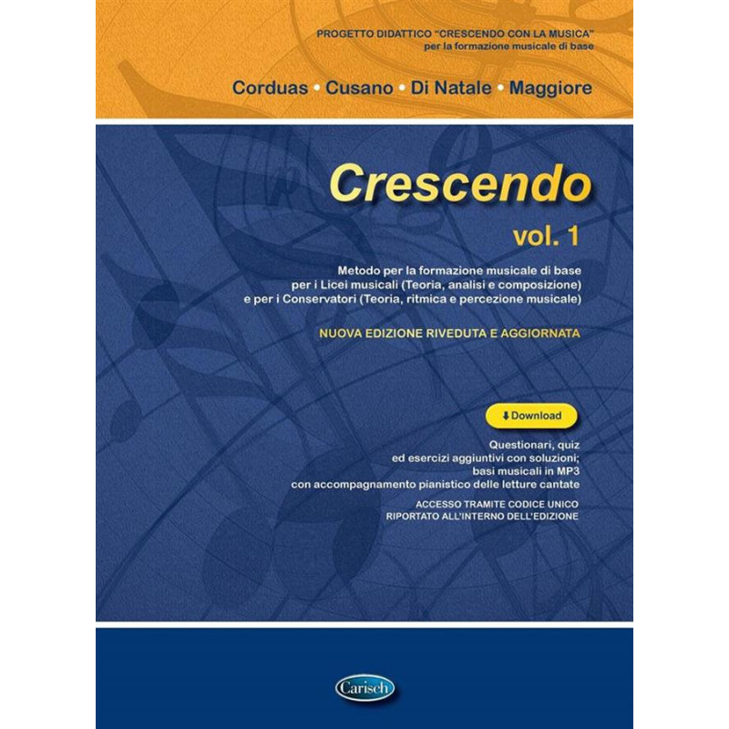 CRESCENDO VOL. 1 - CORDUAS, CUSANO, DI NATALE + AUDIO ONLINE - TEORIA MUSICALE