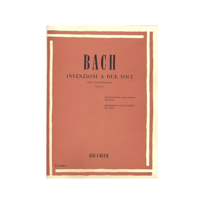 J. S.  BACH - INVENZIONI A 2 VOCI  - PIANOFORTE